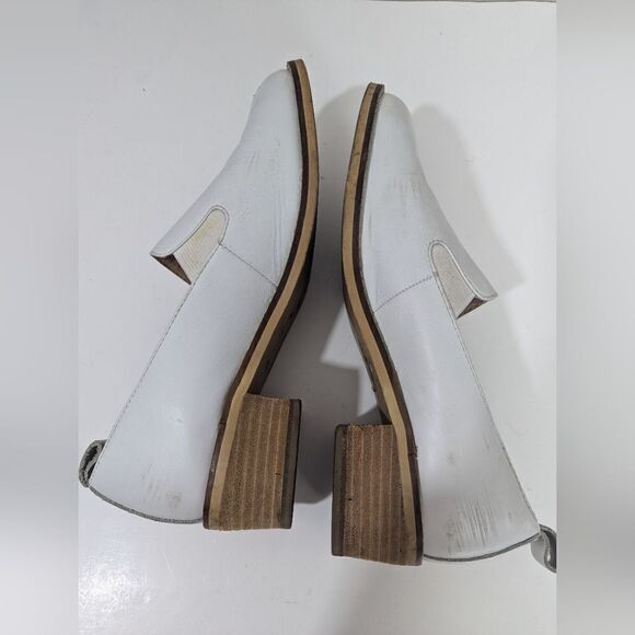 Shellys London White leather slip on loafers plain 7.5 - Picture 8 of 10